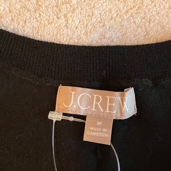 J. Crew Classic Black Cardigan lightweight Merino wool - Picture 3 of 6
